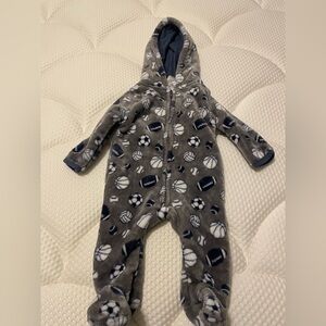 Gray Sports-Themed Kids One Piece